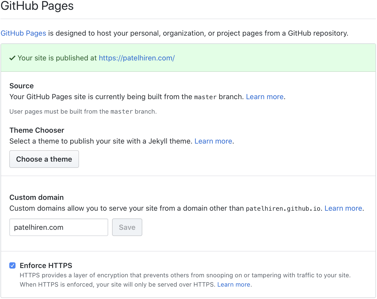 GitHub Pages Custom Domain Settings